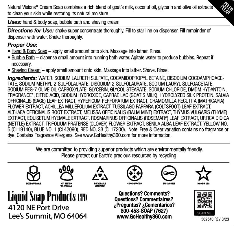 Natural Visions® Cream Soap Super Concentrate