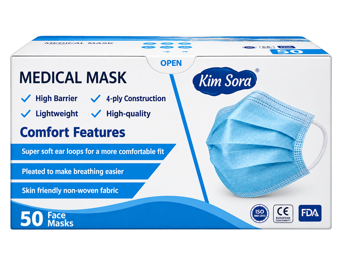 Disposable Medical Face Masks – 50 Count