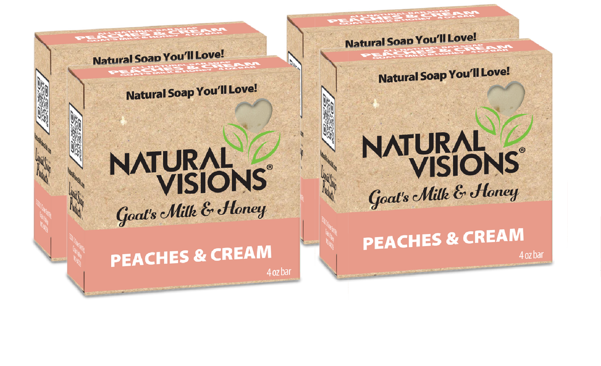 Natural Visions Goat's Milk & Honey - Peaches & Cream  - 4 oz. Bar Soap