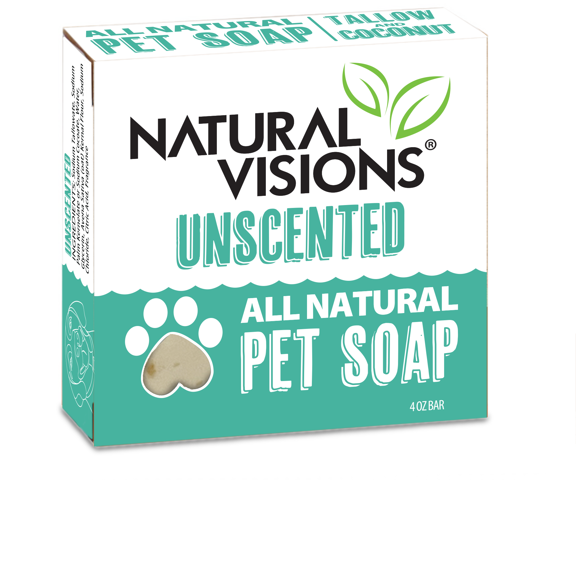 Natural Visions Pet Bar Soap Tallow & Oatmeal - Unscented - 4 oz.