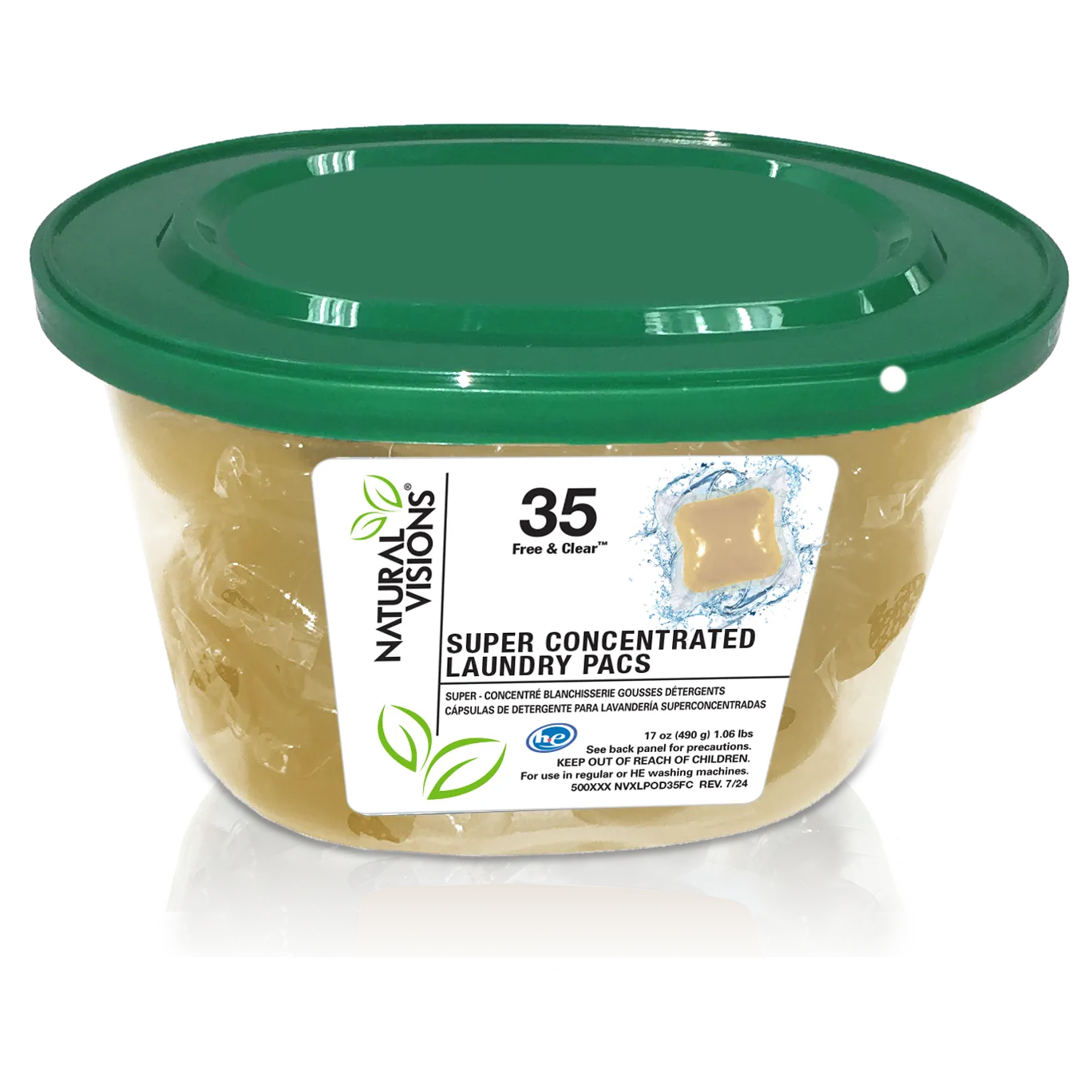 Natural Visions® Laundry Detergent Pacs - 35 Pac Tub