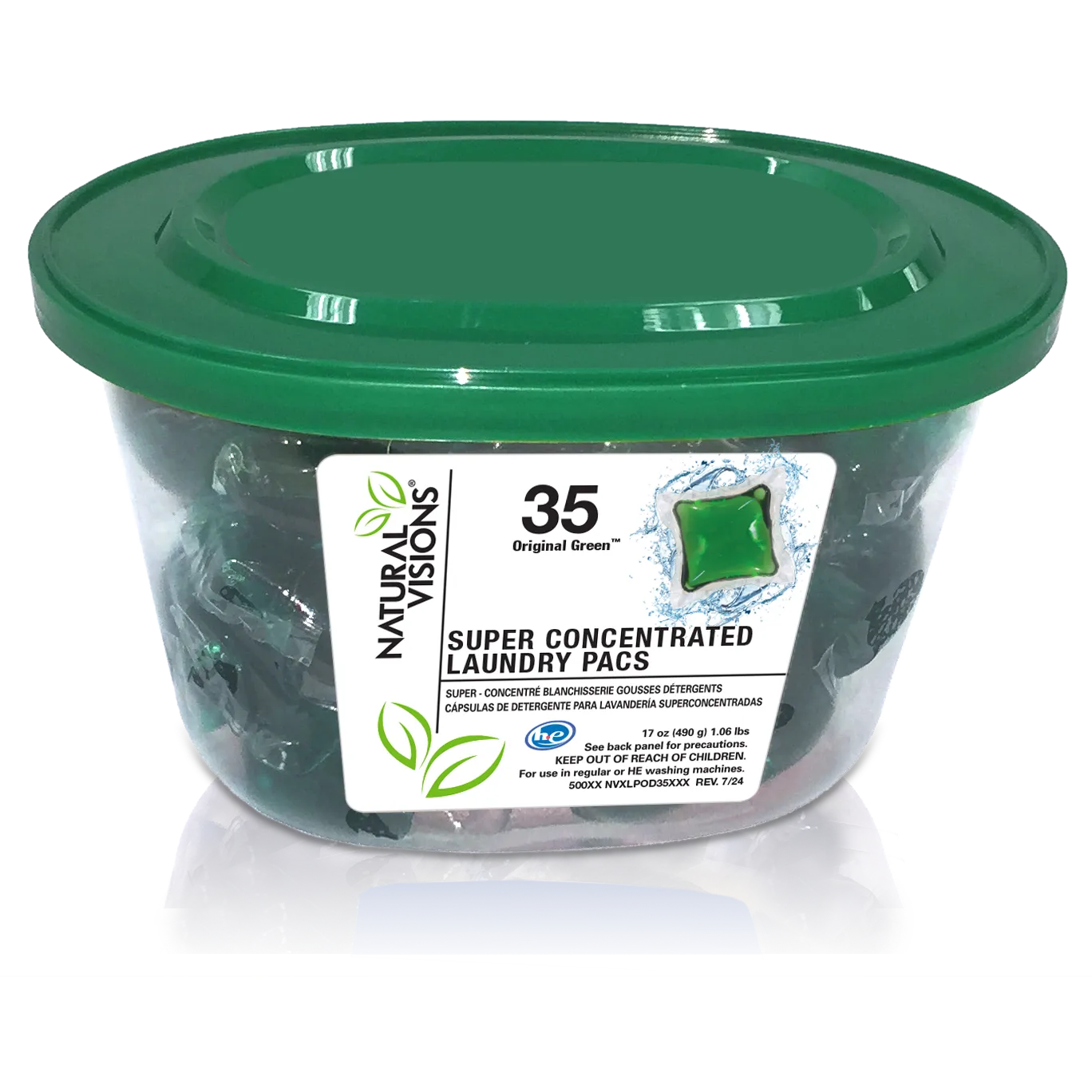 Natural Visions® Laundry Detergent Pacs - 35 Pac Tub
