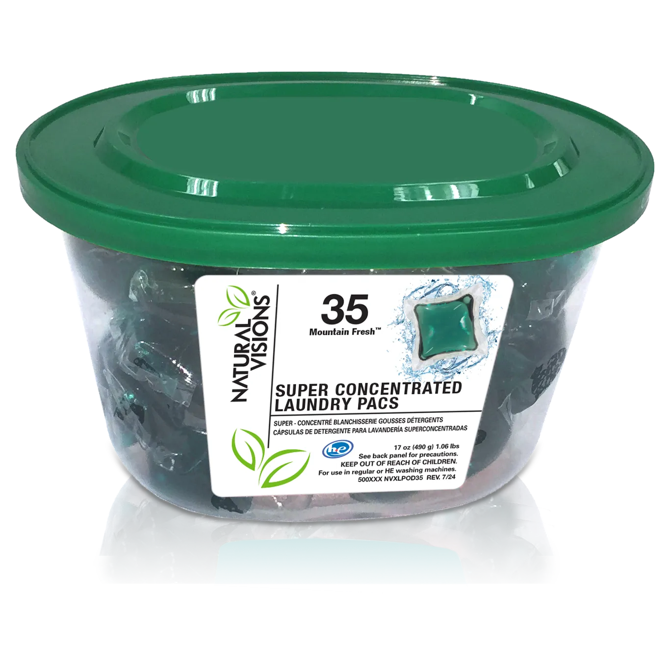 Natural Visions® Laundry Detergent Pacs - 35 Pac Tub