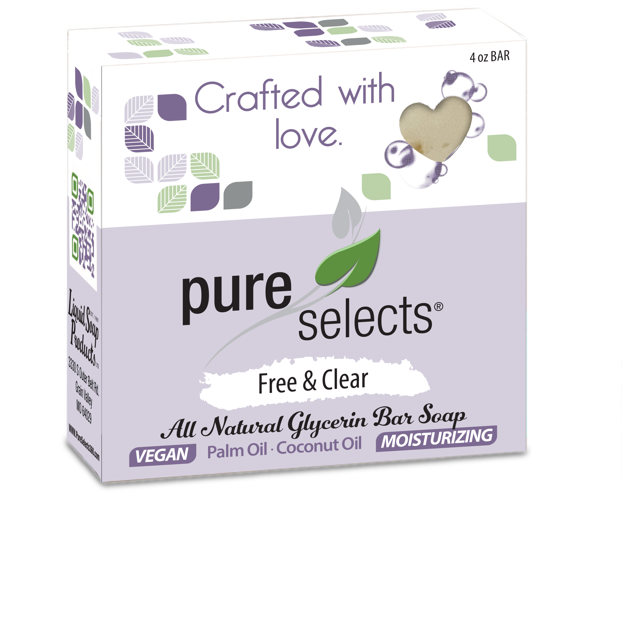 Pure Selects Vegan & Glycerin - Free & Clear - 4 oz. Bar Soap